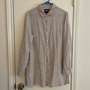 Tahari Linen Button-Up